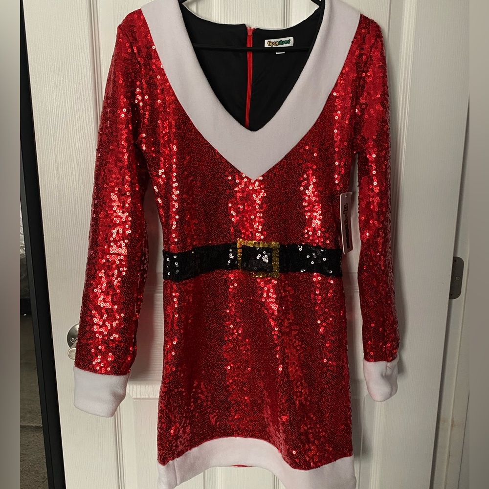 Women’s Tipsy Elves Sequin Santa Dress Size Medium New With Tags Never Worn